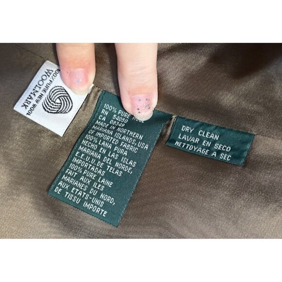 Lauren Ralph Lauren Brown Plaid Tweed Blazer Size 12 Wool Blend Long Sleeve - Picture 4 of 6